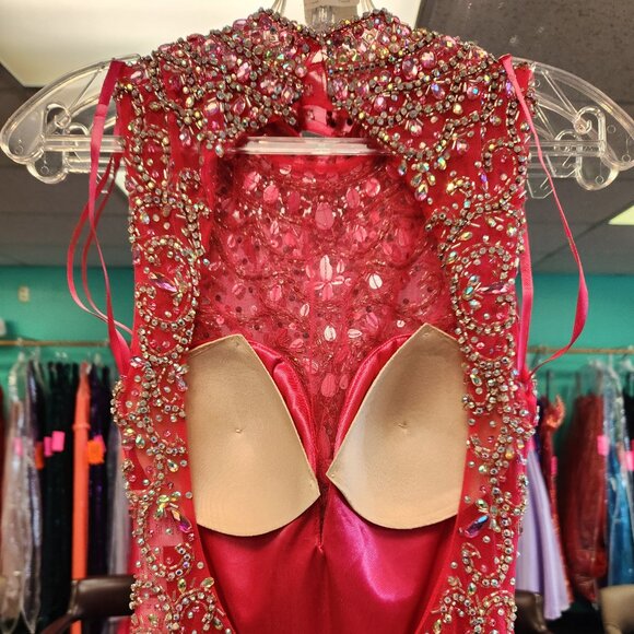 Mori Lee 97036 Fuchsia Size 0 Jersey Knit Prom Dress/Formal Gown - Picture 5 of 6